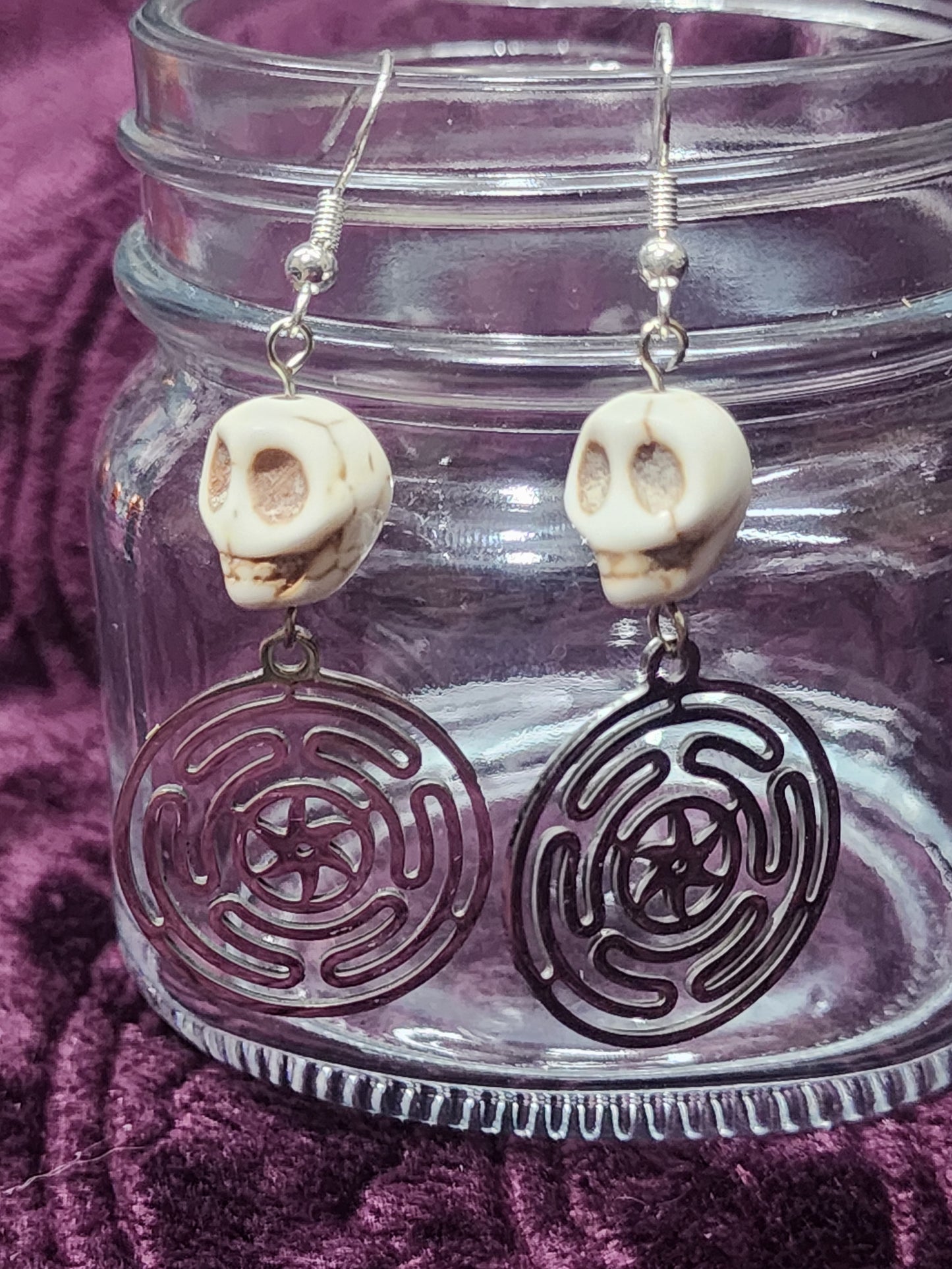 Hekate skull earrings