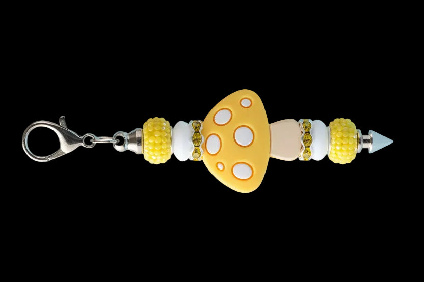 Yellow mushroom keychain