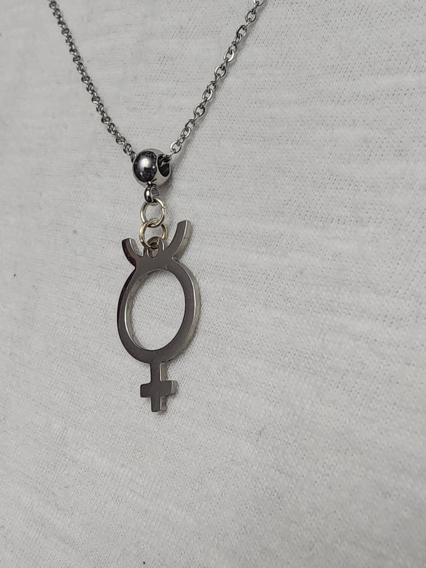 Mercury symbol necklace