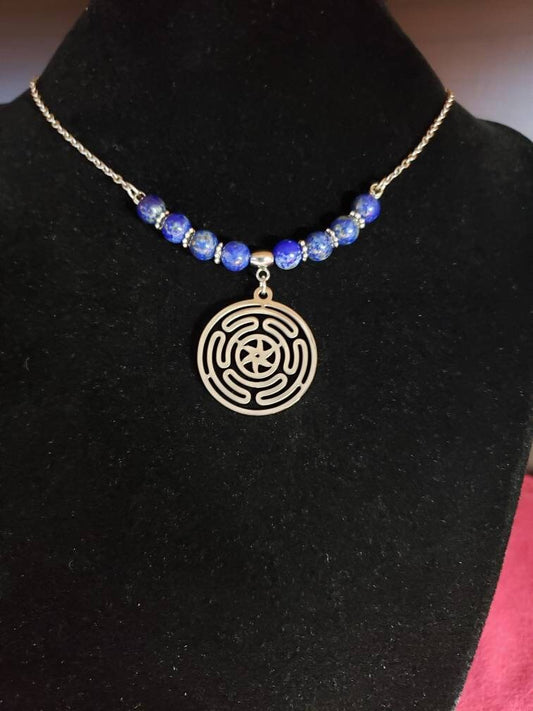 Lapis Lazuli necklace with pendant of choice (Hekate pictured)