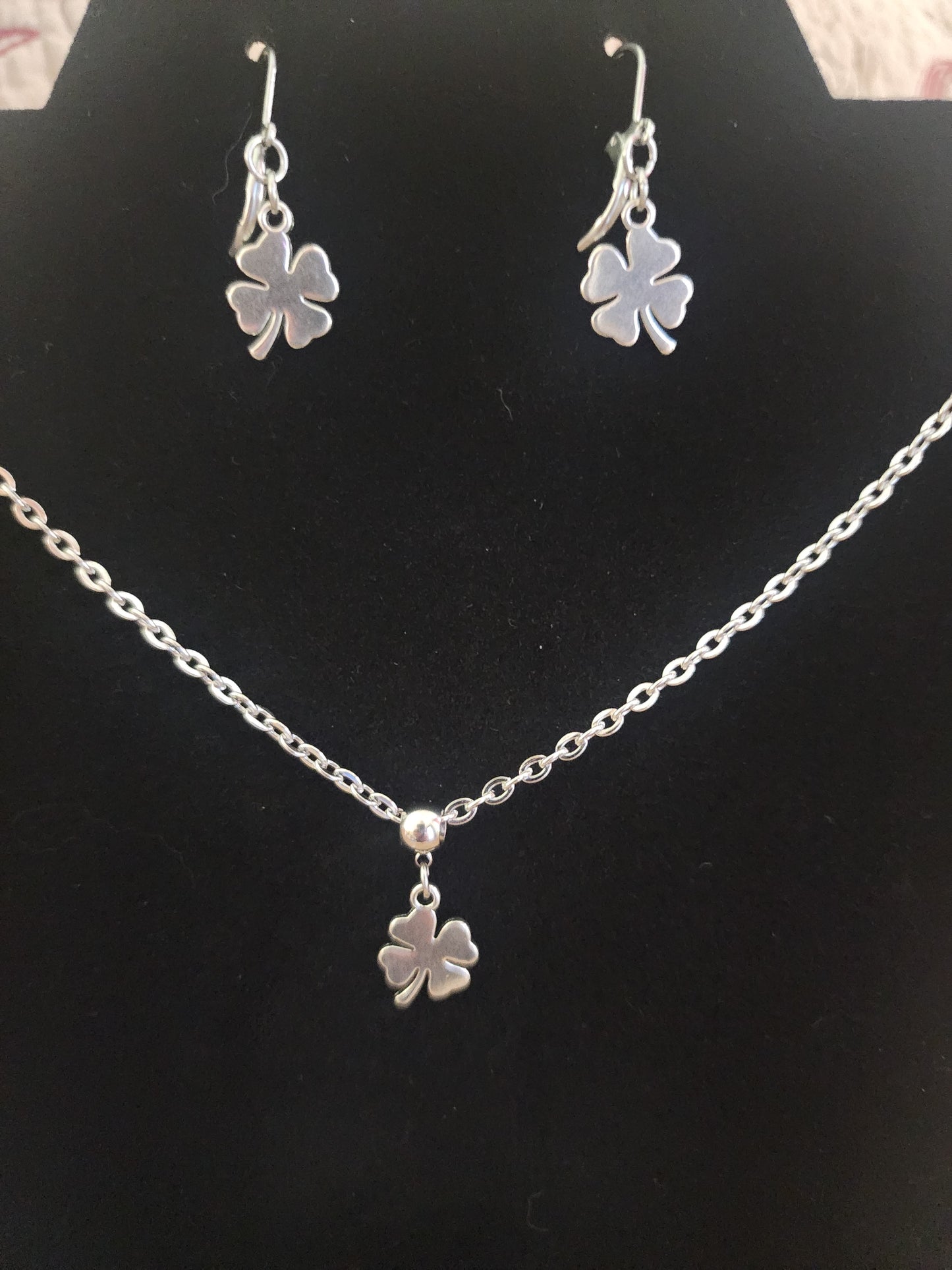 Shamrock necklace and earring set