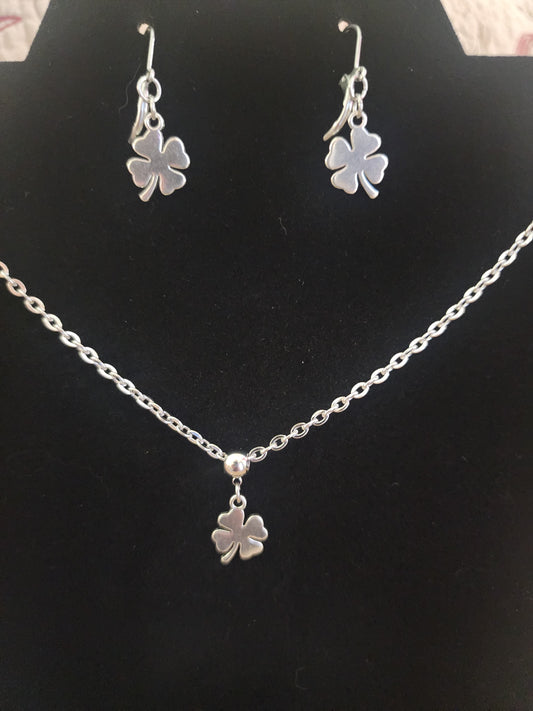 Shamrock necklace and earring set