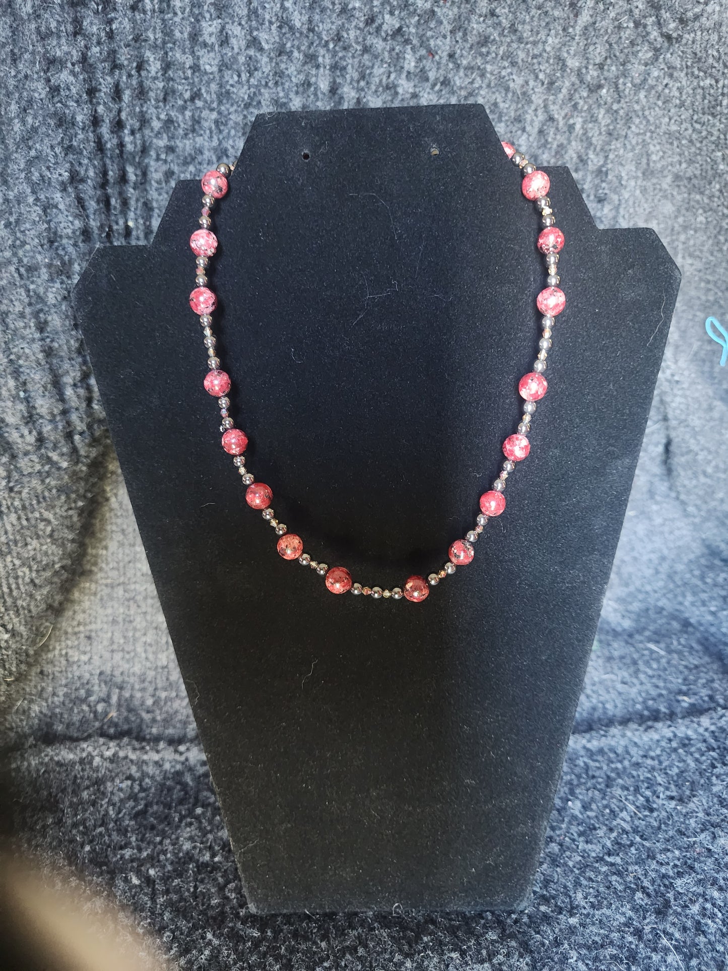 Red Jasper with Hematite necklace