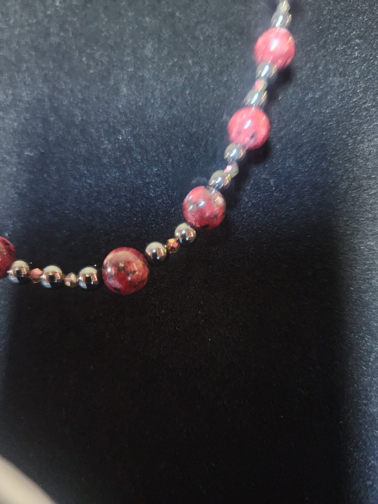 Red Jasper with Hematite necklace