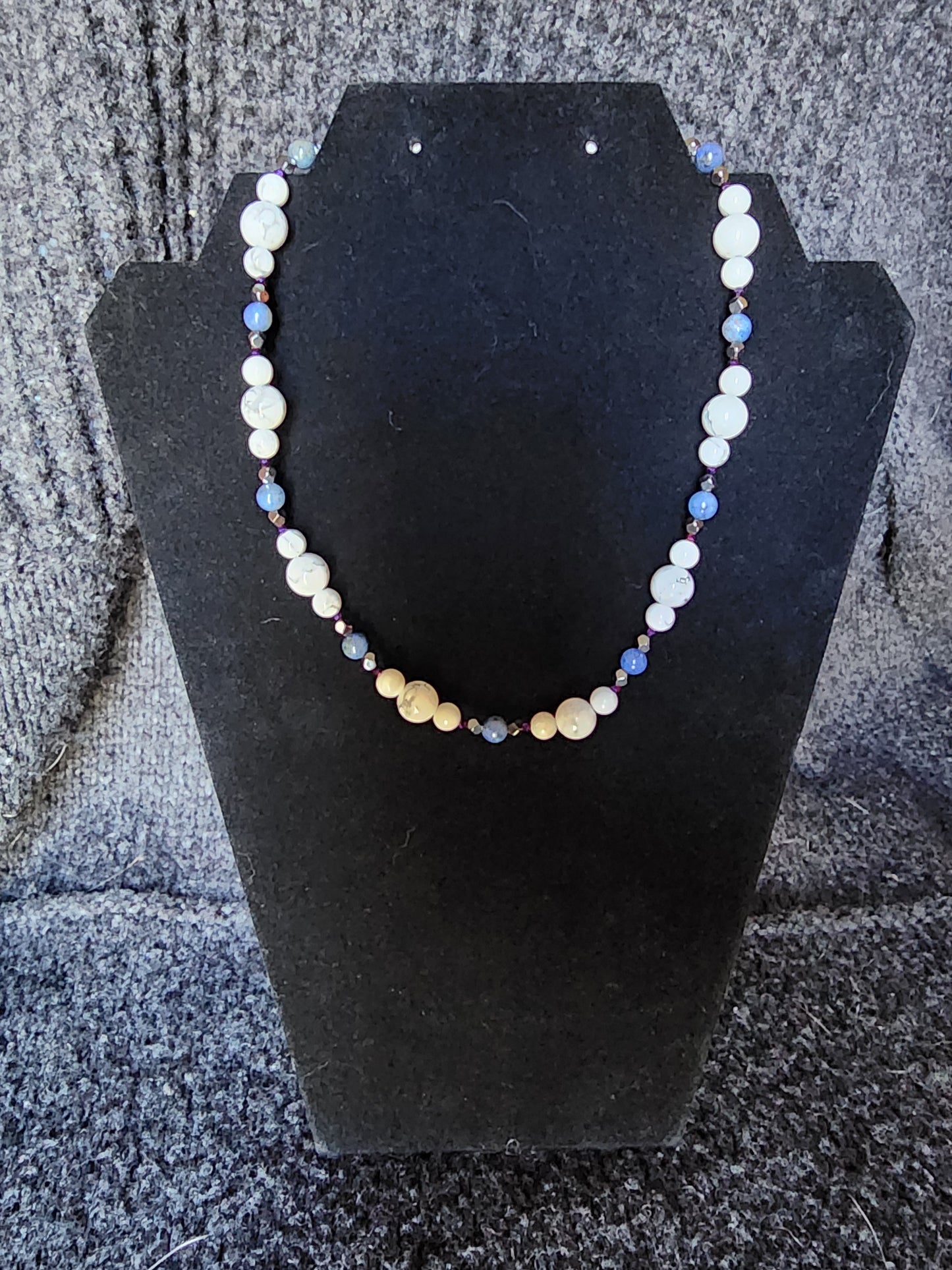 Dumortierite and Howlite necklace