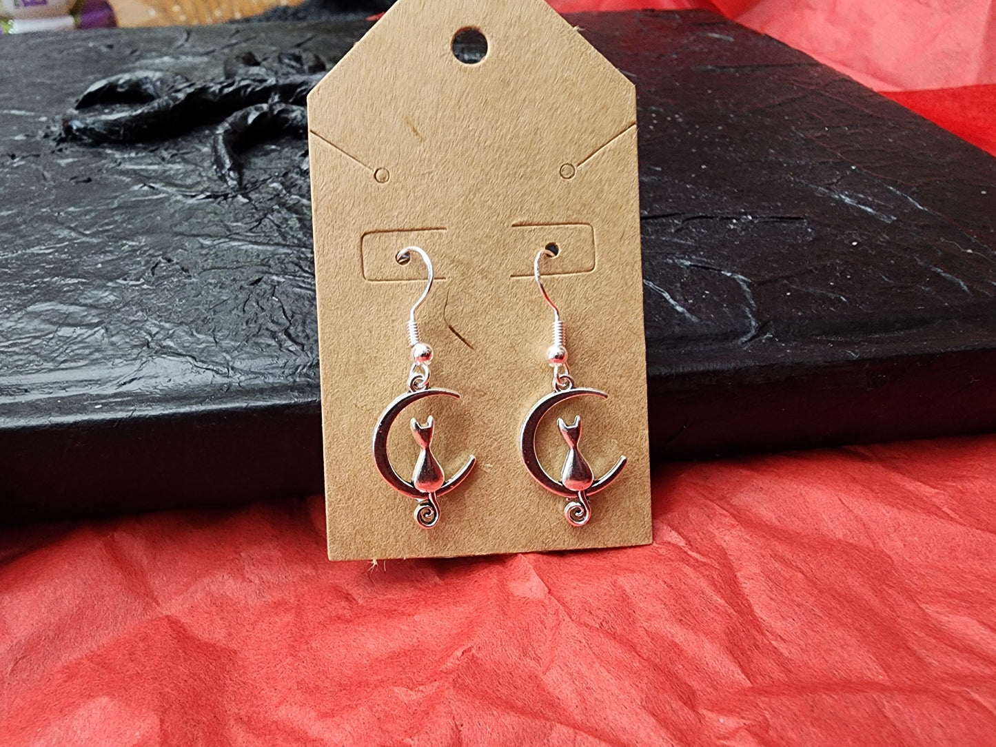 Cat on Moon earrings