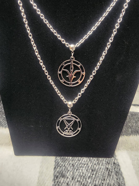 Baphomet and Lucifer necklace