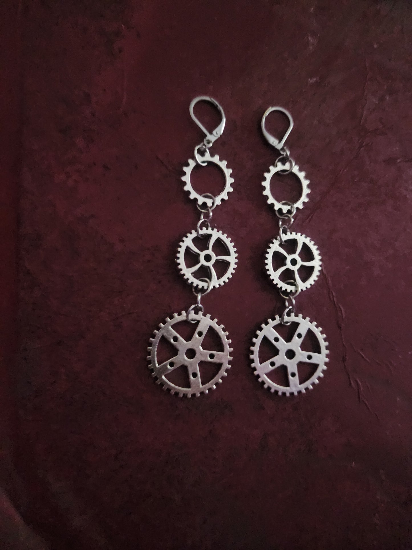 Steam punk gear earrings