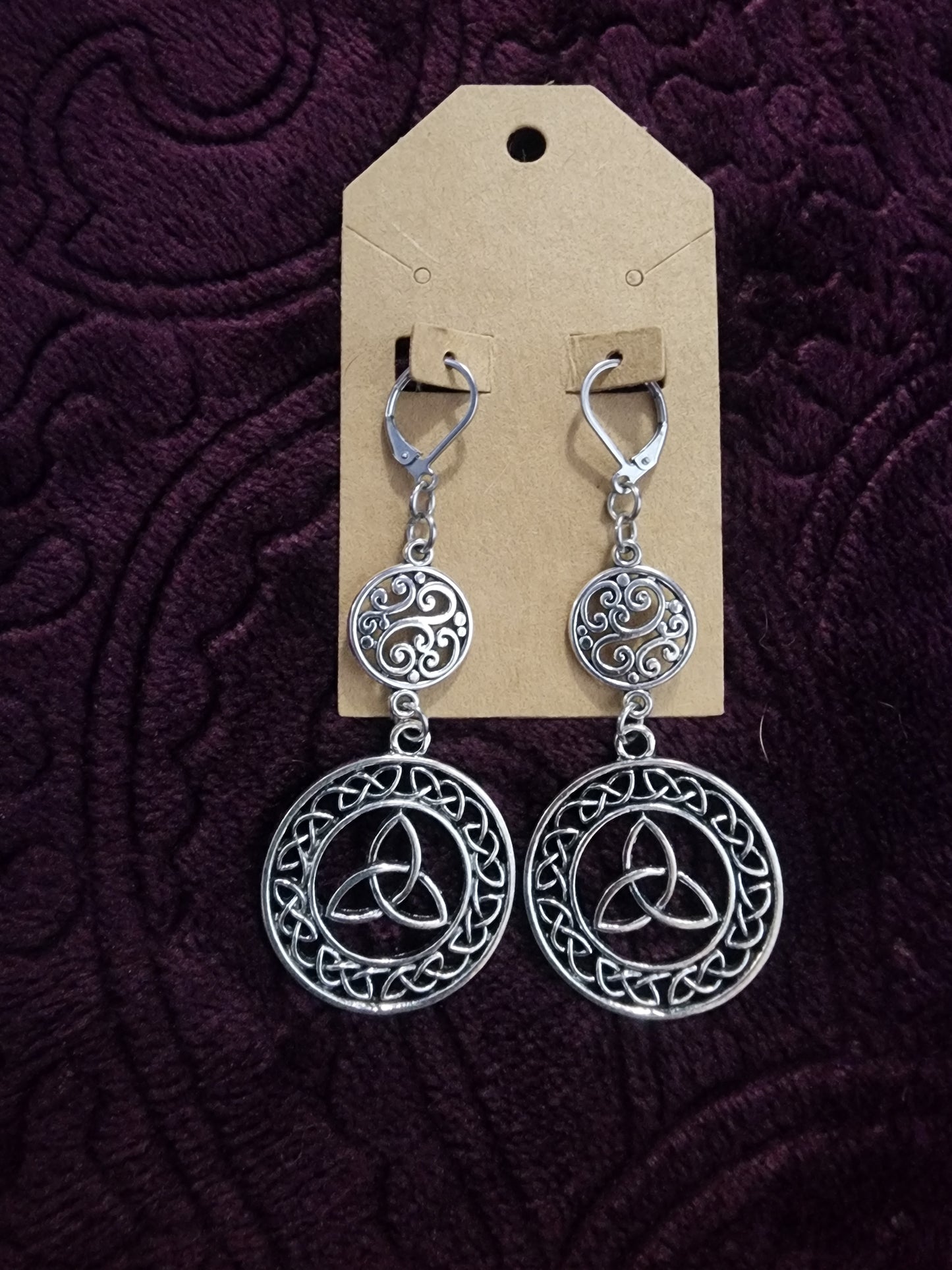 Filigree triskelion earrings