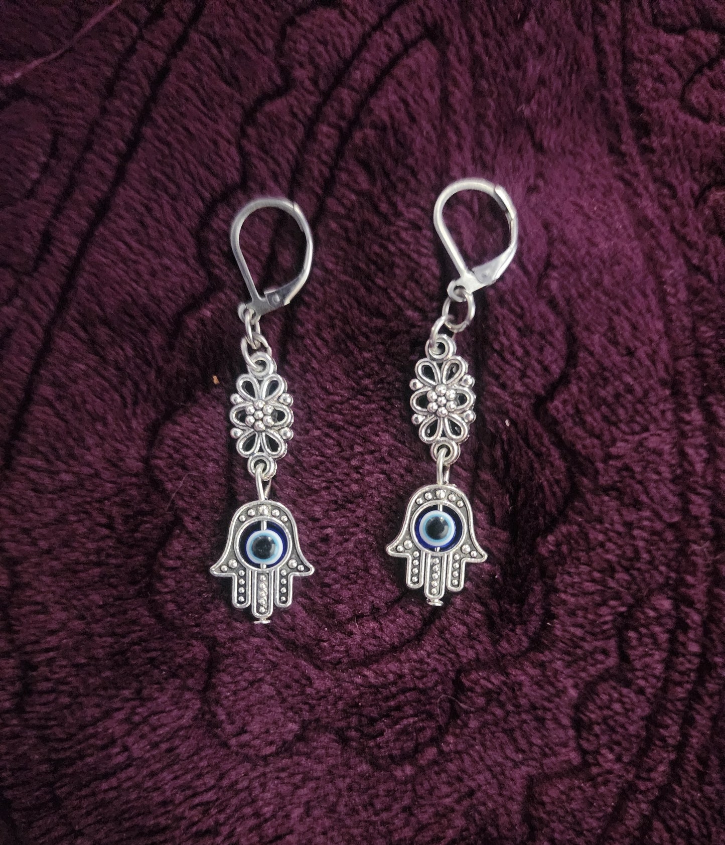 Hamsa Evil Eye earrings