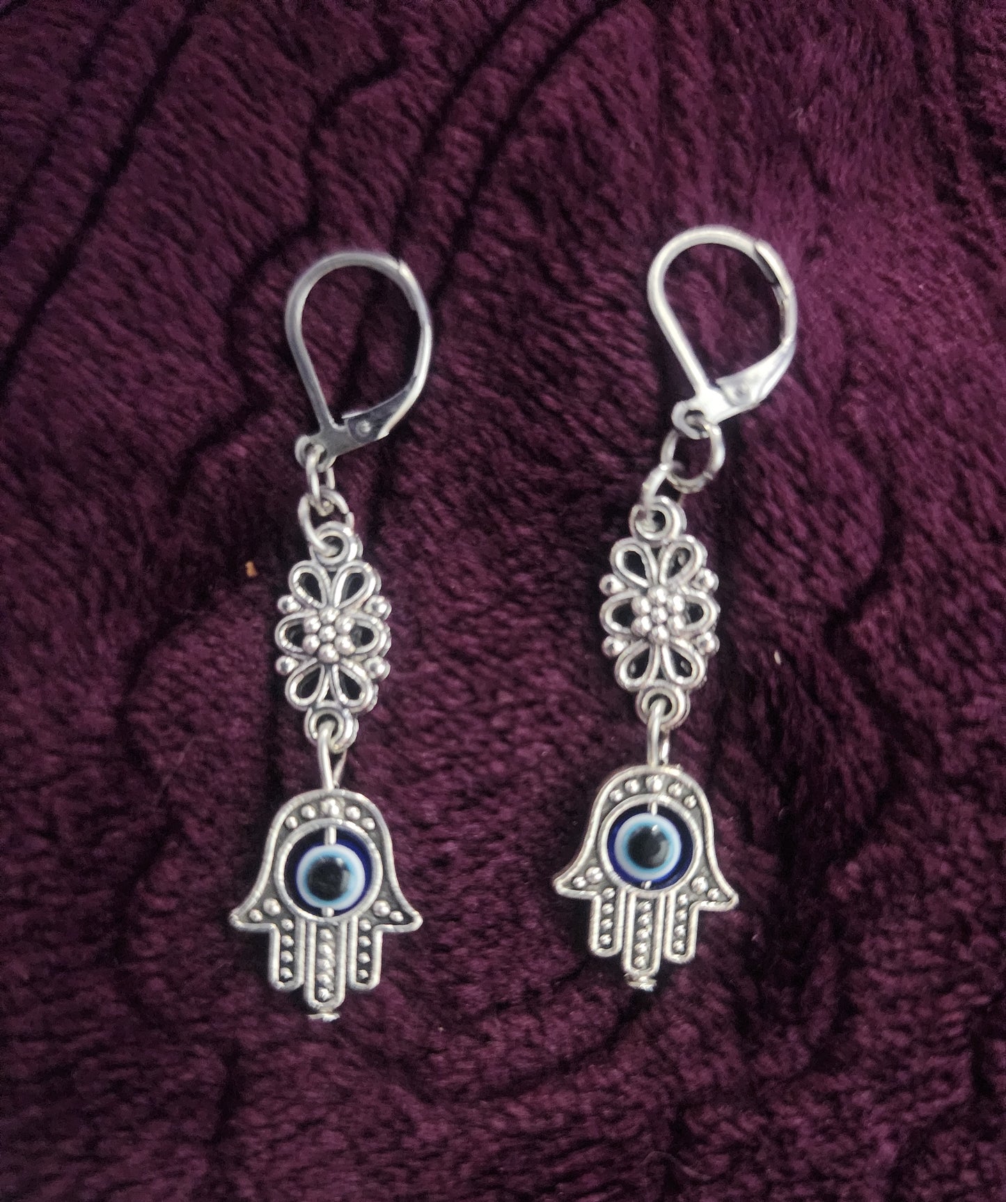 Hamsa Evil Eye earrings