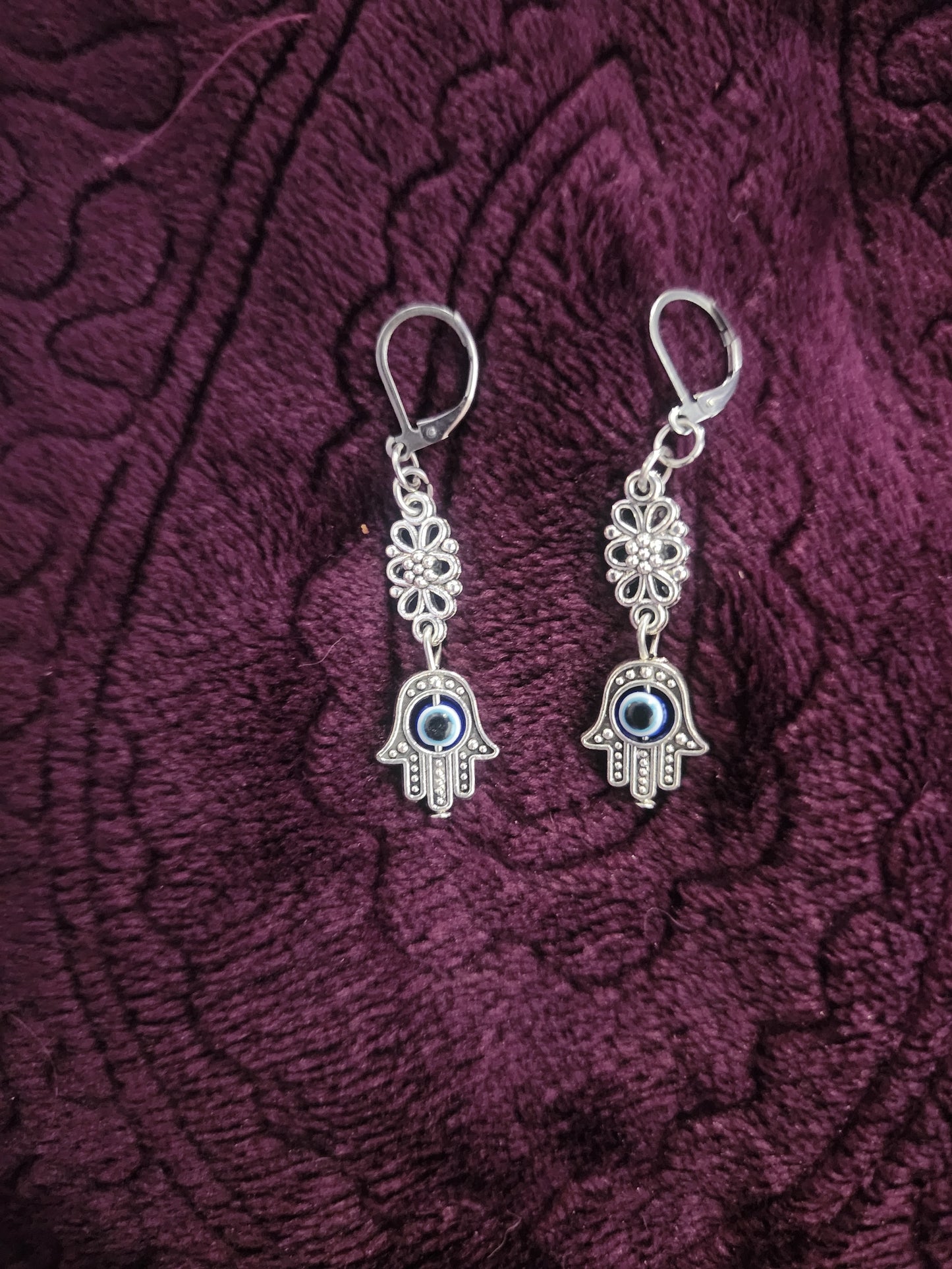 Hamsa Evil Eye earrings