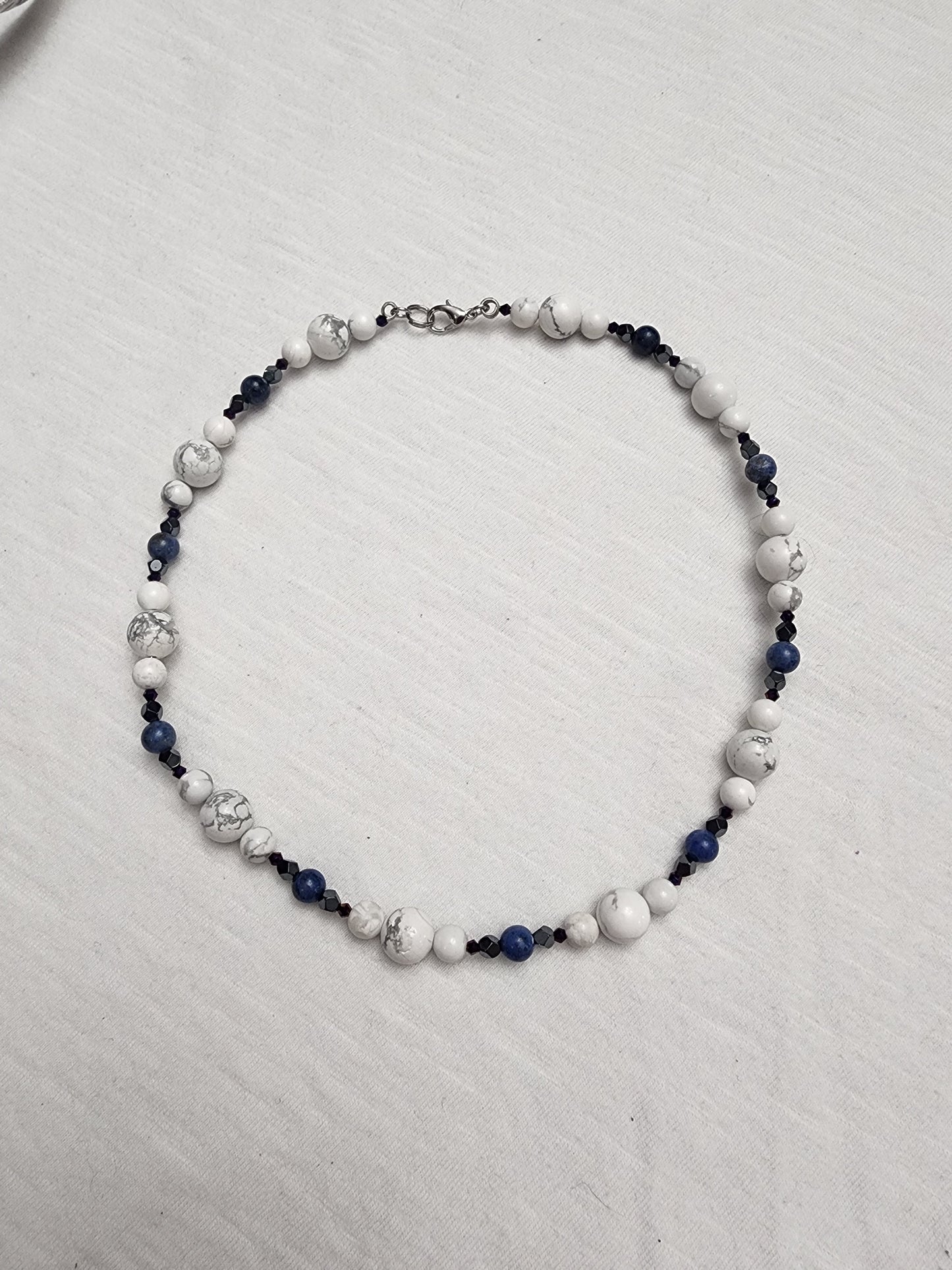 Dumortierite and Howlite necklace