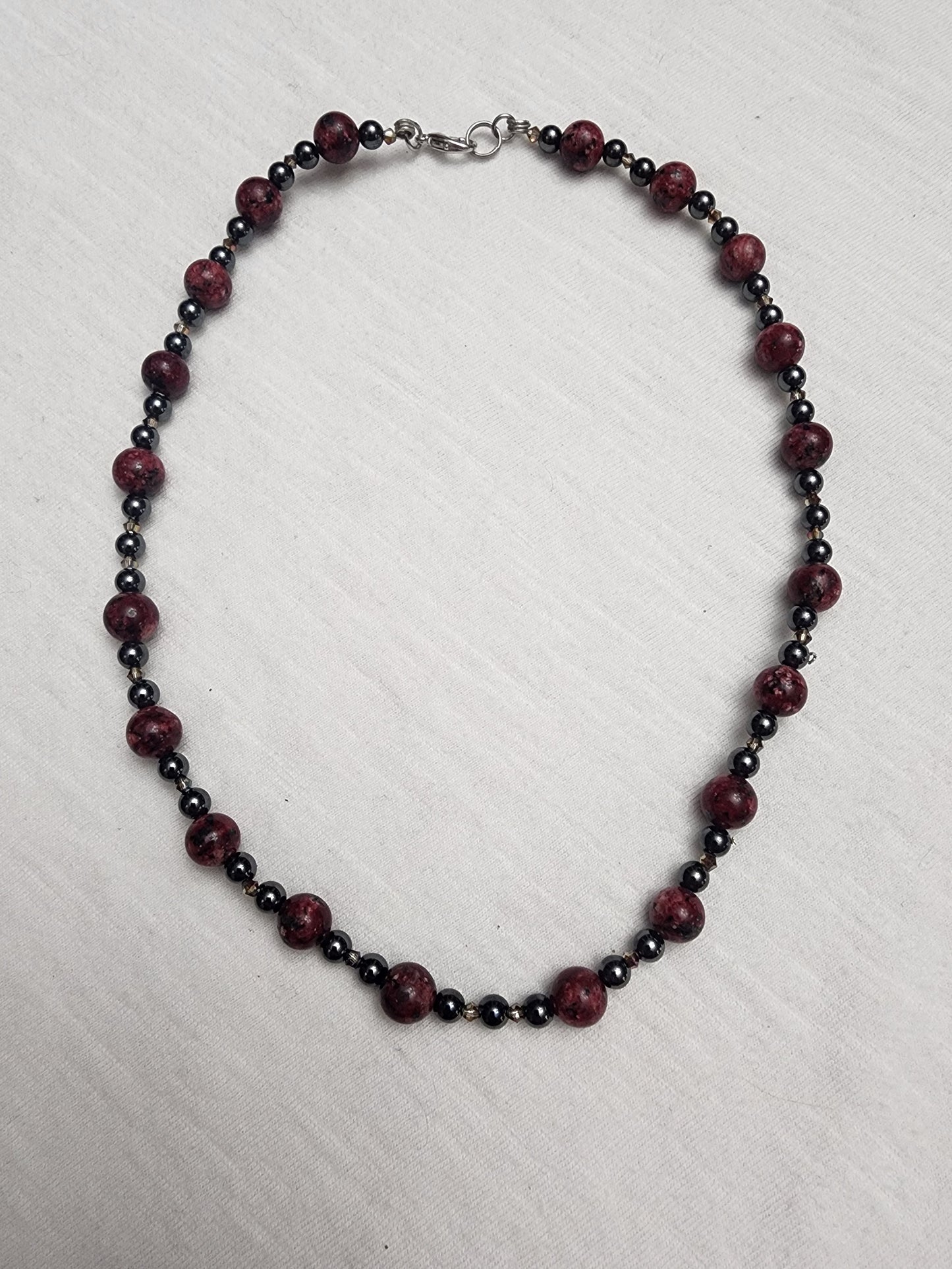 Red Jasper with Hematite necklace