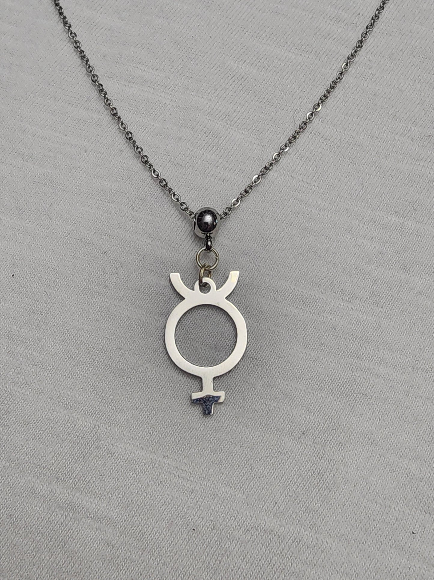 Mercury symbol necklace