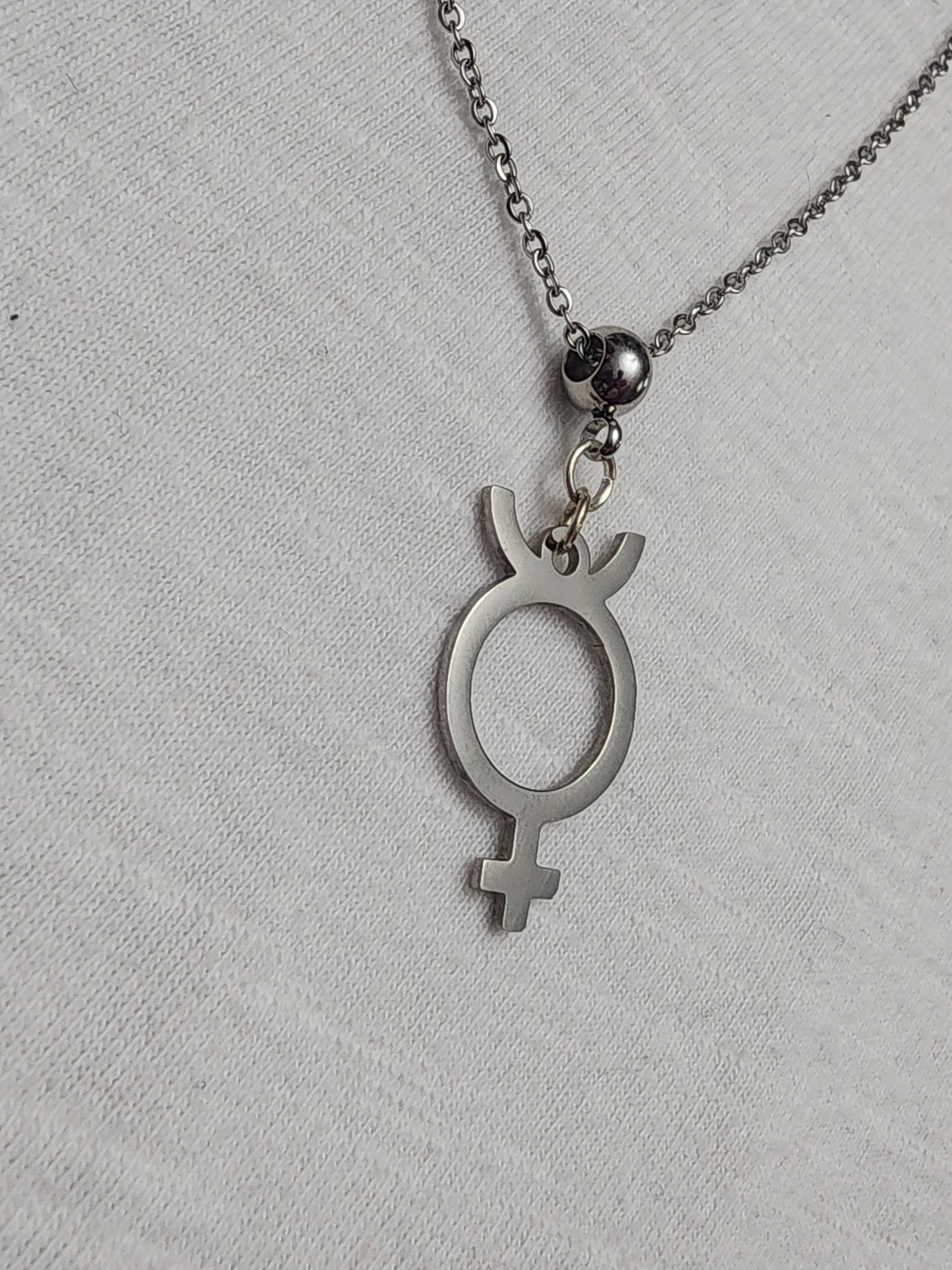 Mercury symbol necklace