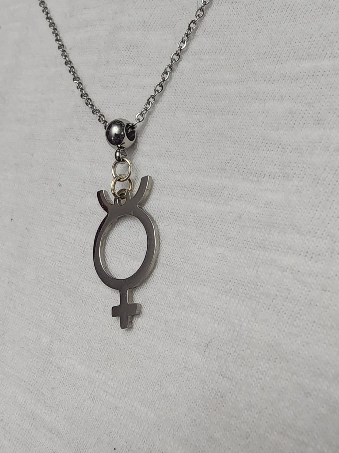 Mercury symbol necklace