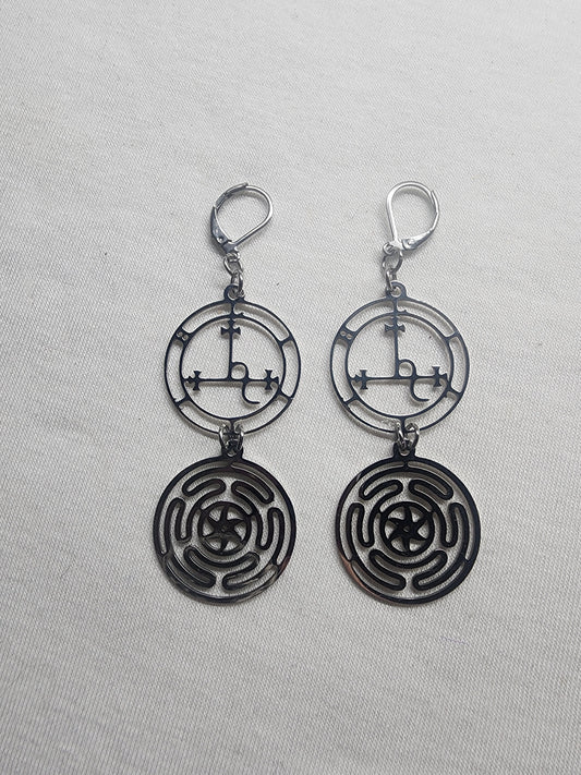 Hekate Lilith sigil earrings