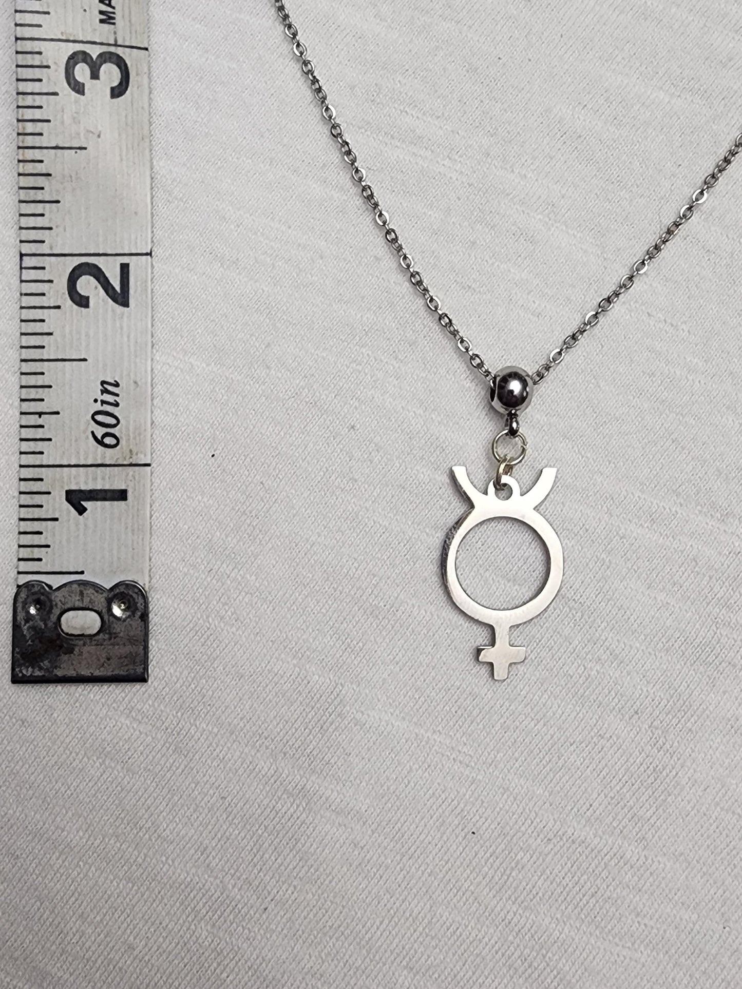 Mercury symbol necklace