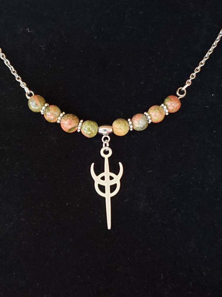 Unakite necklace with pendant of choice