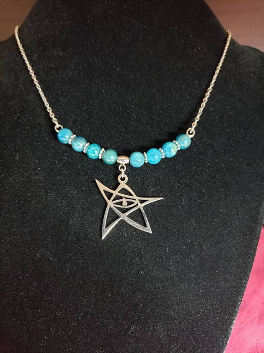 Apatite necklace with pendant of choice (Cthulhu pictured)