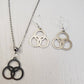 Trinity Knot/ Tripod of Life jewelry set