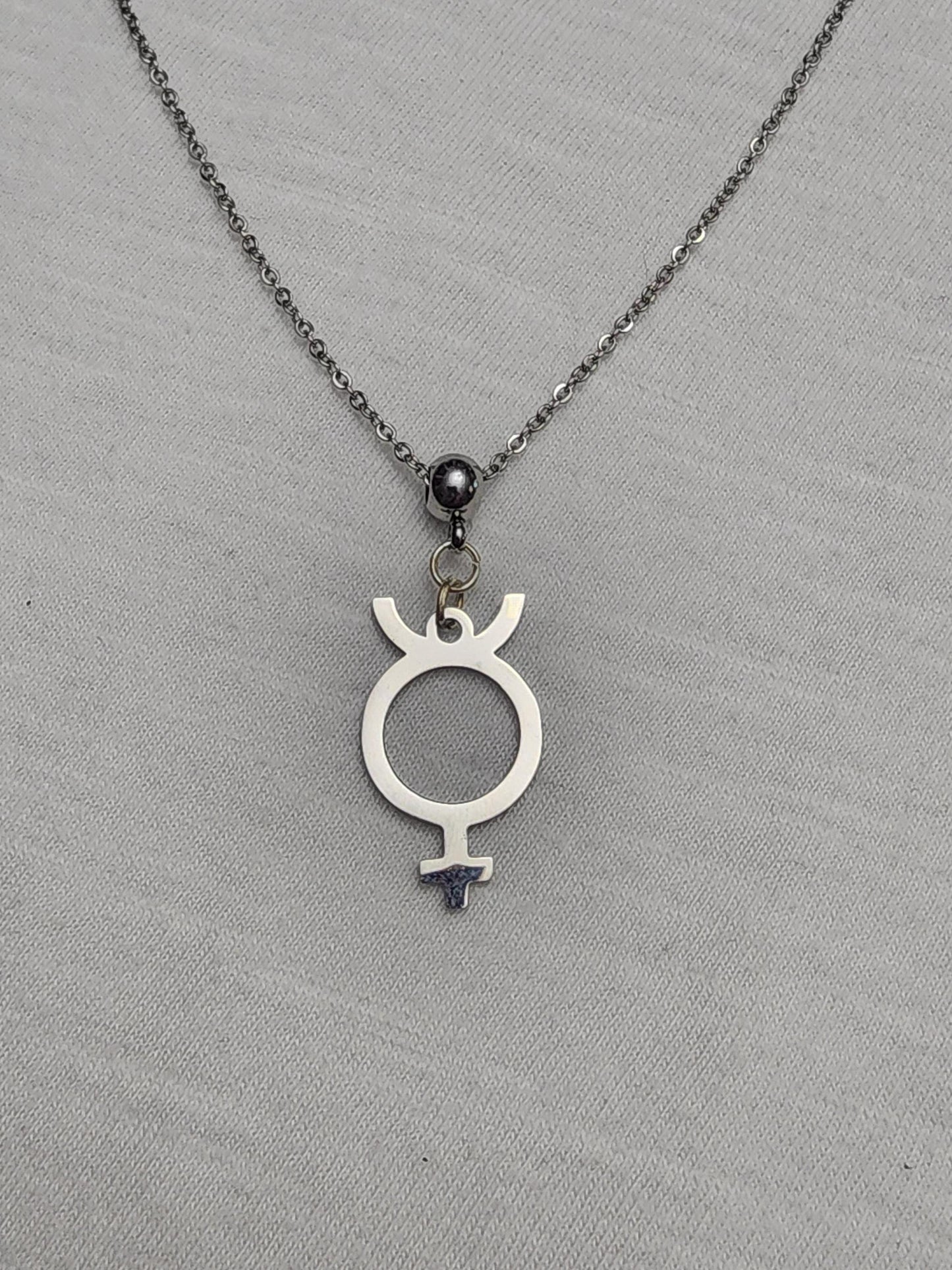 Mercury symbol necklace