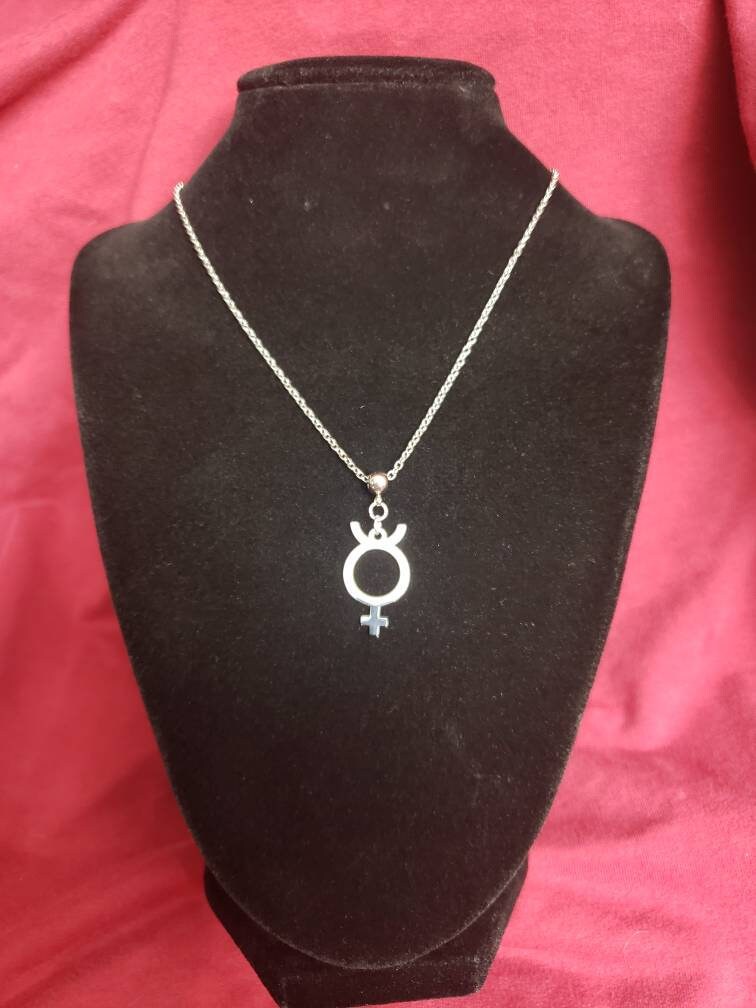 Mercury symbol necklace