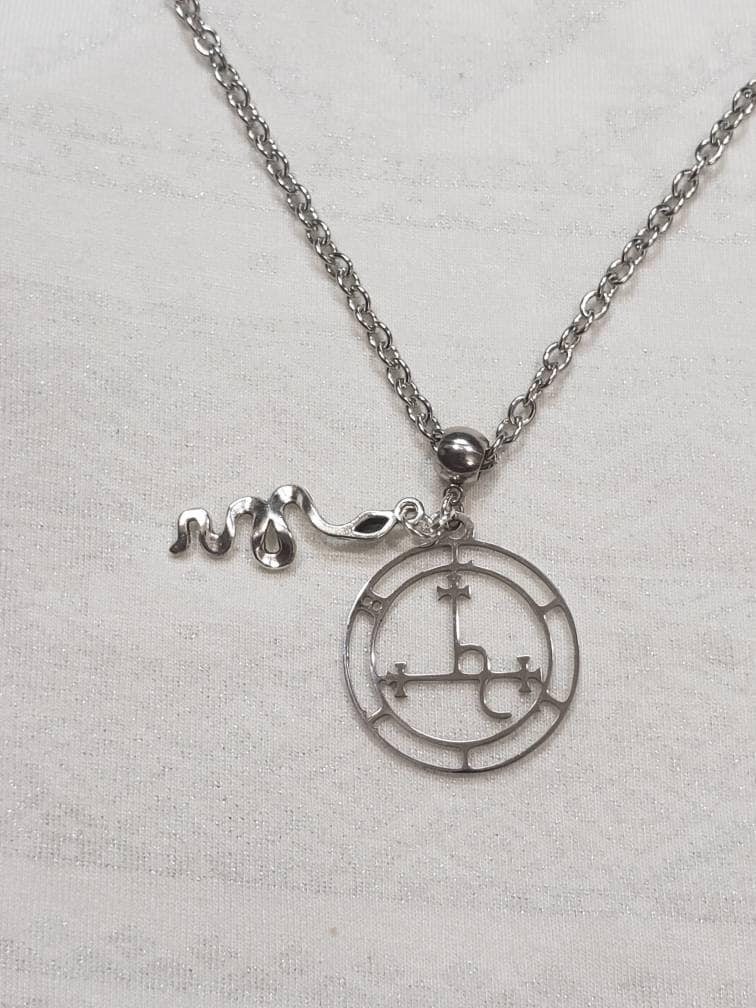 Lilith sigil with serpent necklace