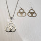 Trinity Knot/ Tripod of Life jewelry set