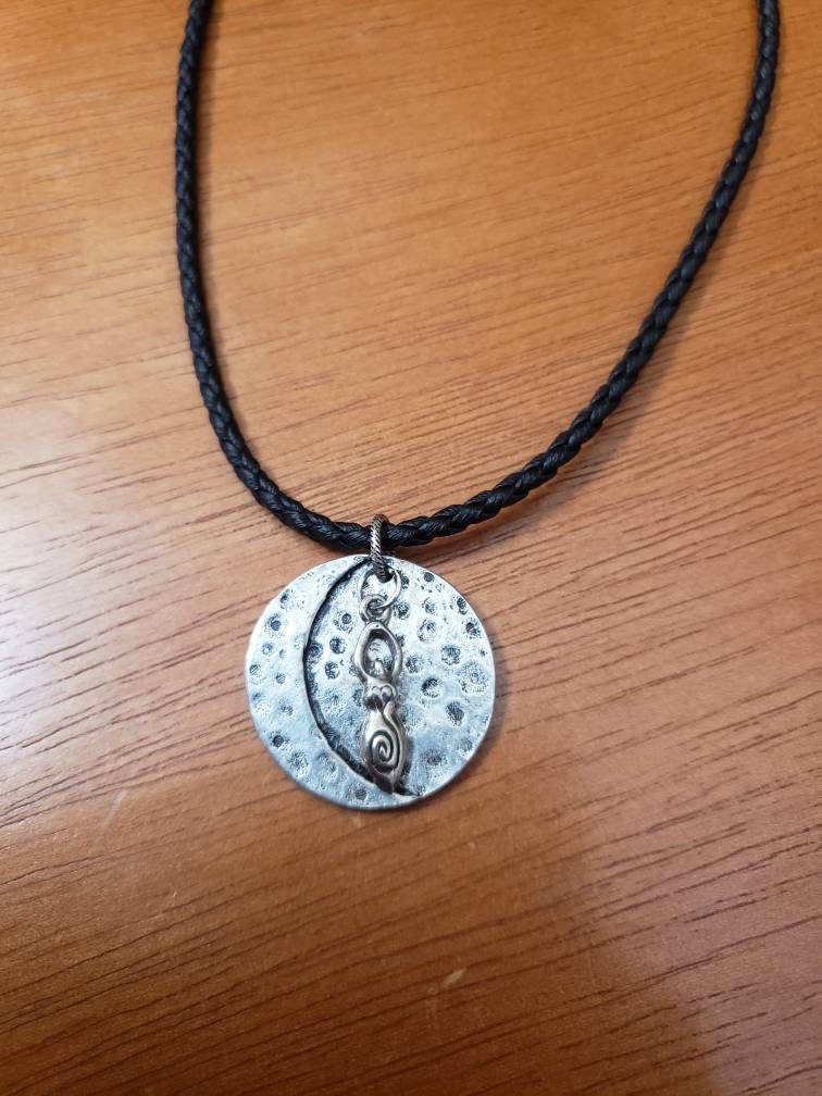 Full/crescent moon with Goddess necklace