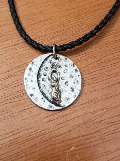 Full/crescent moon with Goddess necklace