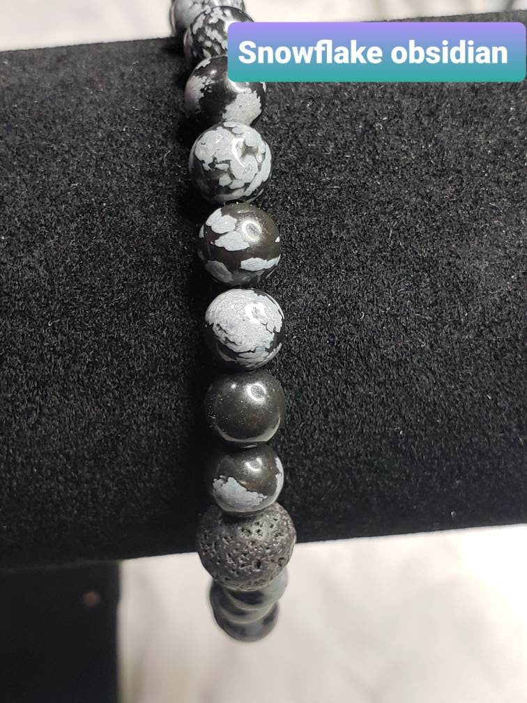 Gemstone with lava bracelet