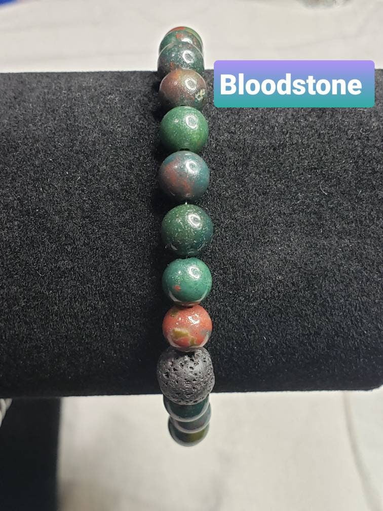 Gemstone with lava bracelet