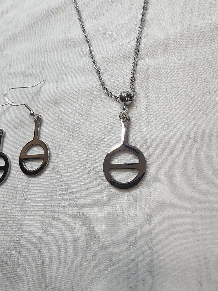 Agender pride necklace and earrings set