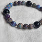 Sea sediment Jasper with black Tourmaline stretch bracelet