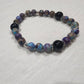 Sea sediment Jasper with black Tourmaline stretch bracelet