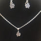 Small shamrock ,four leaf clover, good luck necklace and earrings set