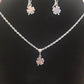 Small shamrock ,four leaf clover, good luck necklace and earrings set