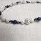 Howlite and Dumortierite necklace with Hematite and acrylic accents.