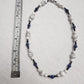 Howlite and Dumortierite necklace with Hematite and acrylic accents.