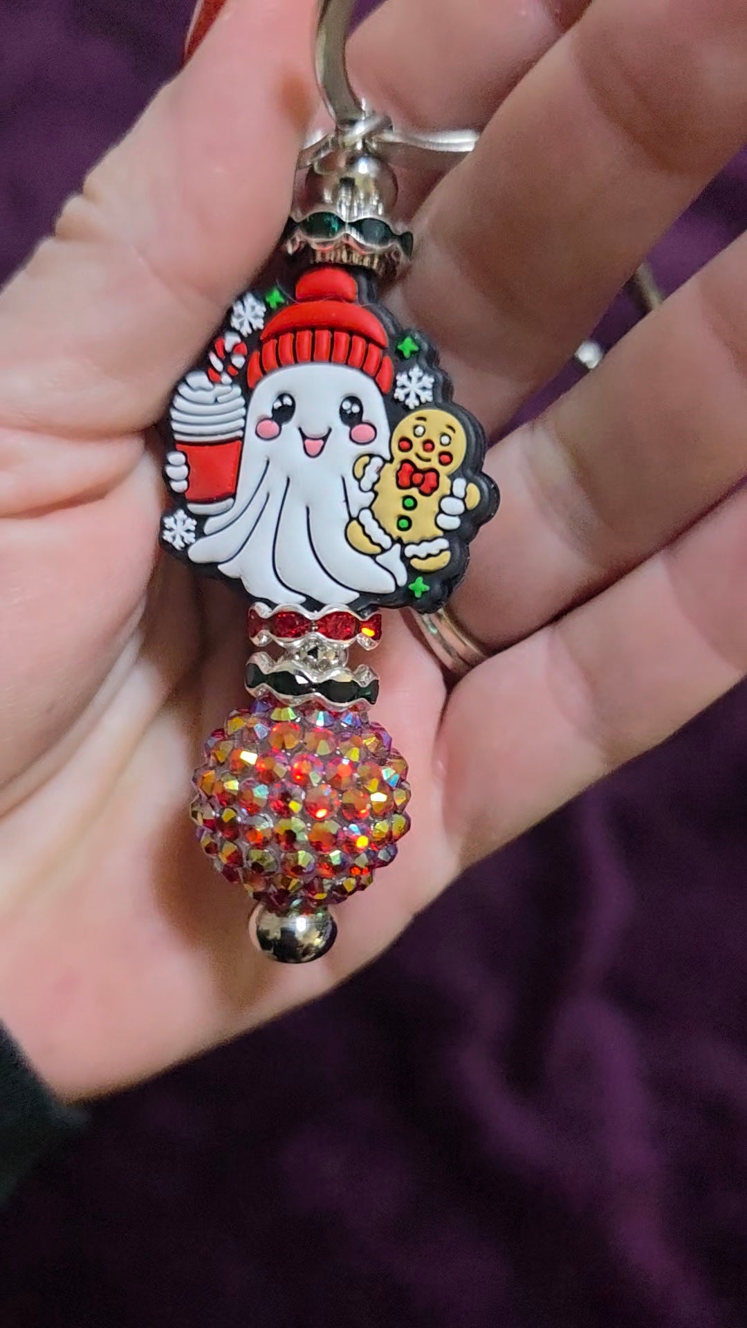 Christmas ghost keychain