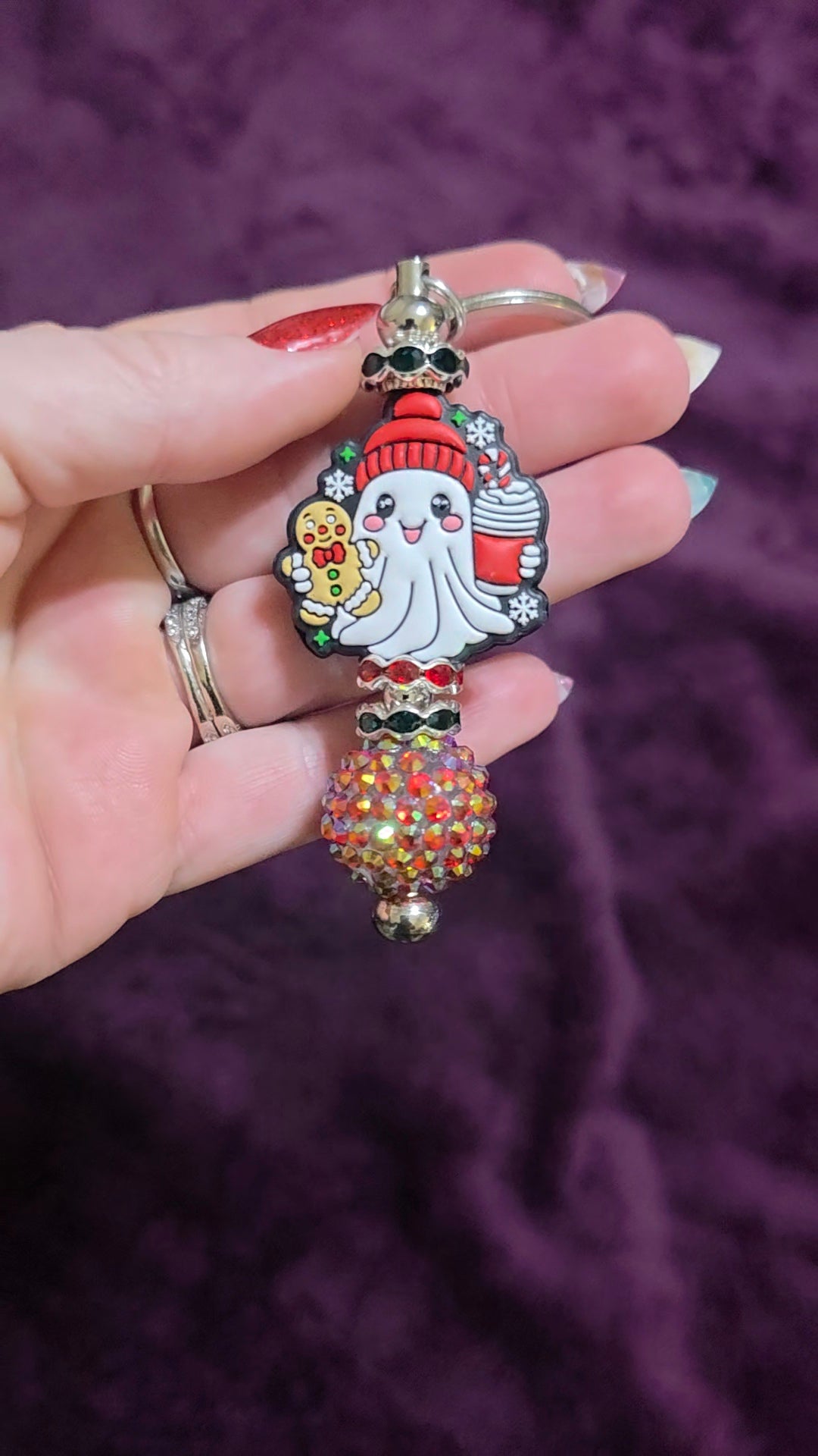 Christmas ghost keychain