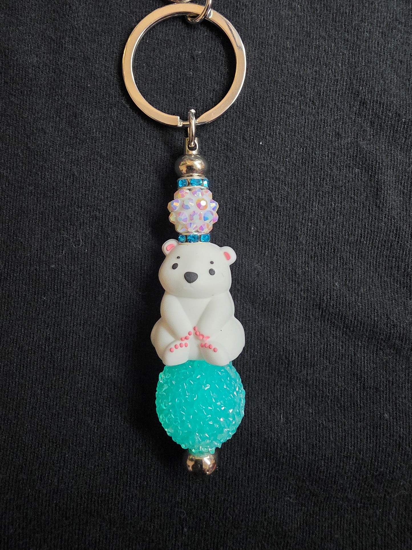 Happy polar bear keychain