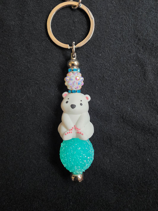Happy polar bear keychain