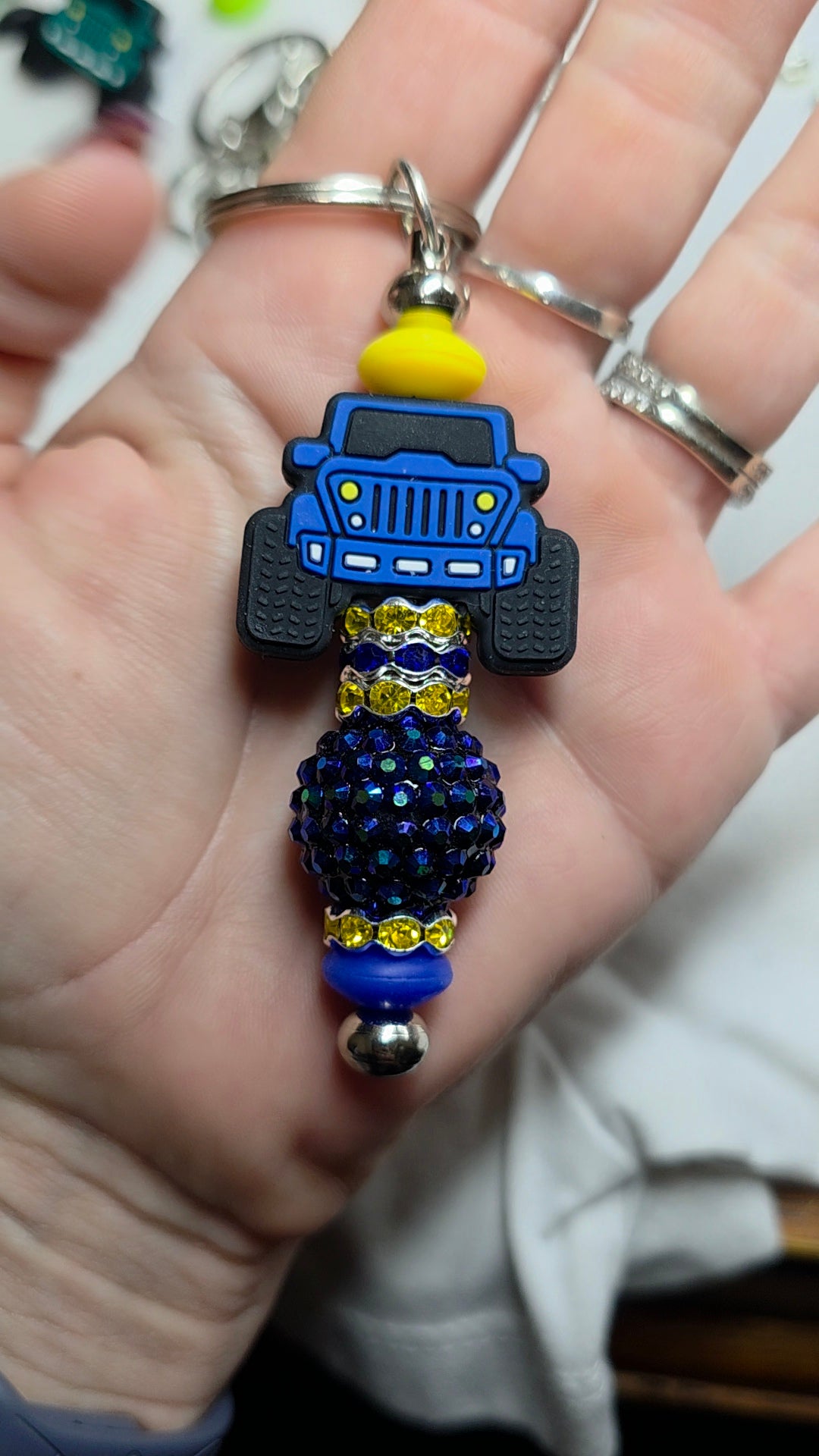 Blue JEEP keychain