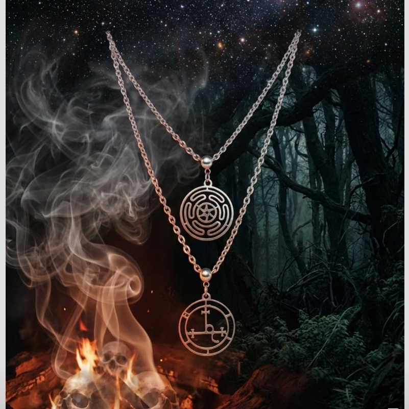 Hekate and Lilith layered necklace