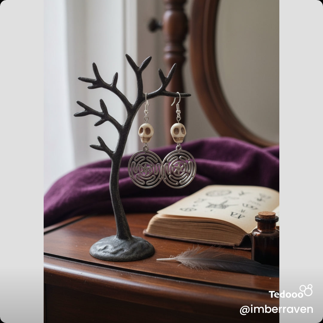 Hekate skull earrings