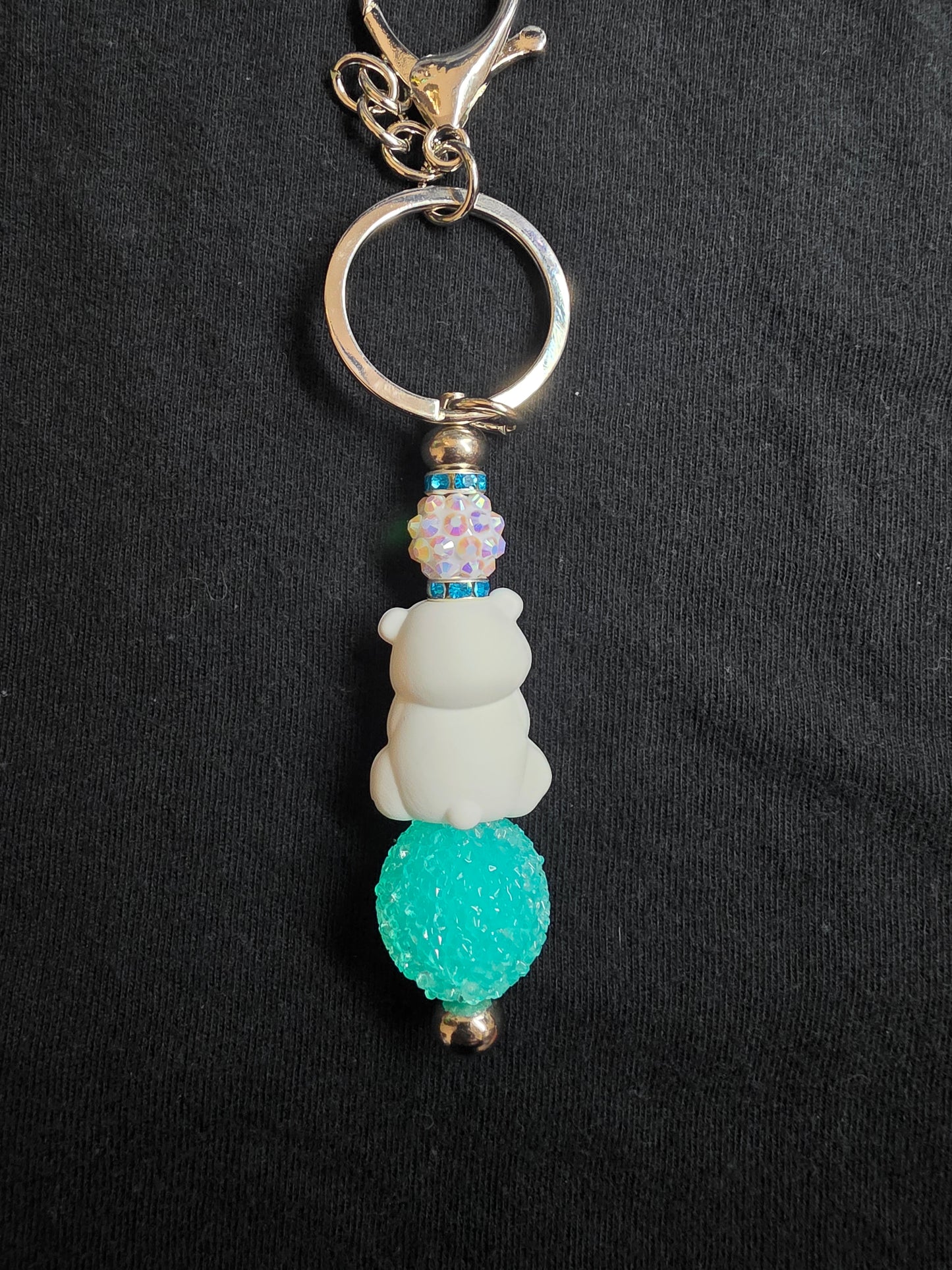 Happy polar bear keychain