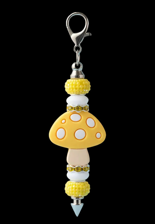 Yellow mushroom keychain
